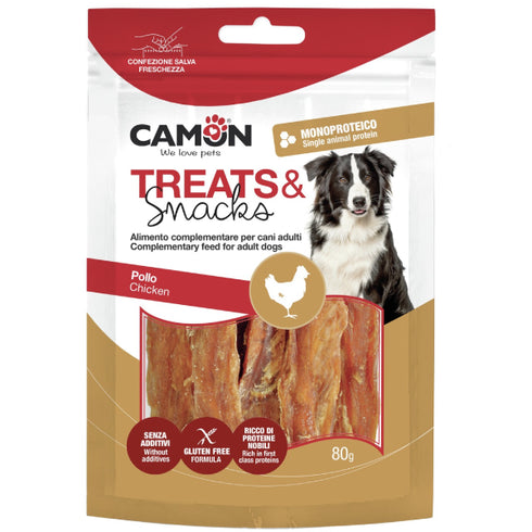 Recompense pentru caini Camon CAM-AE015 Fasii de pui deshidratate 80g